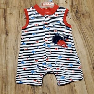 Quacker Jack Nautical theme one piece 0-3 mths
